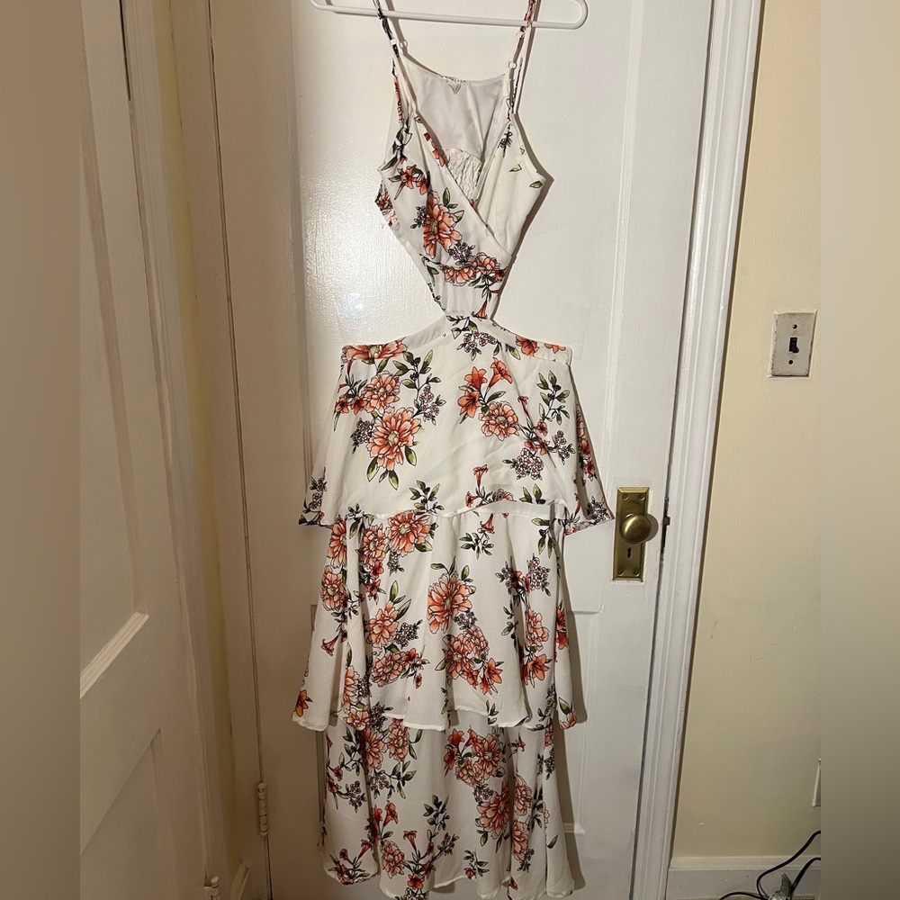 VENUS Pink High Low Sundress with Plunge Neckline